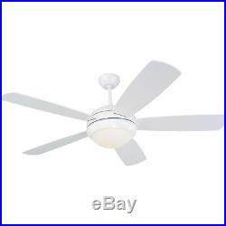 Monte Carlo 5DI52WHD-L, Discus 52 Ceiling Fan With Light Kit In White