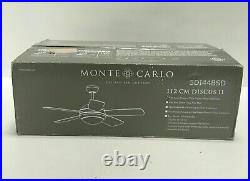 Monte Carlo Ceiling Fan, Discus II 44 with Light Kit, Brushed Steel 5DI44BSD