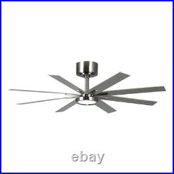 Monte Carlo Empire 60 in. LED Indoor Brushed Steel Ceiling Fan with Light Kit