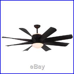 Monte Carlo Turbine Matte Black 8 Bladed 56 Indoor Ceiling Fan Light Kit