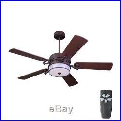 Moroka 52 in. Indoor Bronze Organza Shade Ceiling Fan with Light Kit /Remote 93