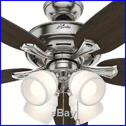 NEW! Ceiling fan Hunter Channing 60 in. LED Indoor Brushed Nickel with Light Kit