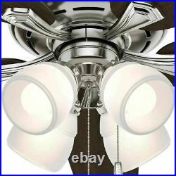NEW HUNTER Channing 60 In. Led Indoor Brushed Nickel Ceiling Fan With Light Kit