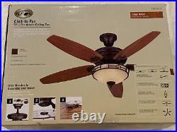 NEW Hampton Bay 52 Oil Rubbed Bronze Click-In Ceiling Fan with Light Kit