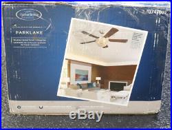 NEW Harbor Breeze Parklake 52 Brushed Nickel Ceiling Fan + Light Kit, Remote