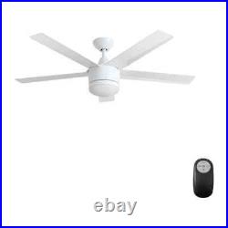 NEW Home Decor Merwry 52 in. Integrated LED Indoor White Ceiling Fan with Light