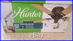 NEW Hunter 53386 Prim 52 5 Blade LED Hugger Ceiling Fan with LED Light Kit