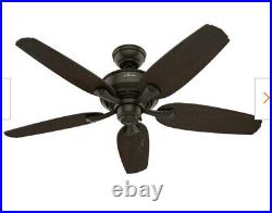 NEW Hunter Channing 52 in LED Indoor New Bronze Ceiling Fan with Light Kit 52079