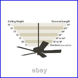 NEW Hunter Highbury II 52 in. LED Indoor Matte Black Ceiling Fan with Light Kit