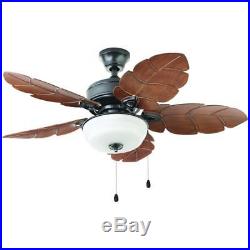 NEW PALM COVE 52 in. INDOOR OUTDOOR NATURAL IRON CEILING FAN with LIGHT KIT