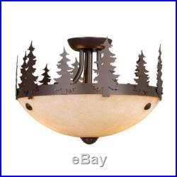 NEW Rustic Tree Ceiling Fan Light Kit OR Semi Flush Lighting Fixture Bronze
