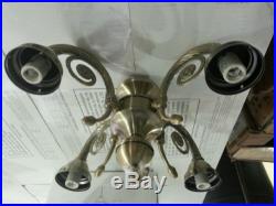 NEW Universal Antique Brass Ceiling Fan 4 Arm Fitter Light Kit Branch Fixture