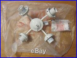 NEW Universal White 4 Light Ceiling Fan Light Kit Branch Fixture Add On Fitter