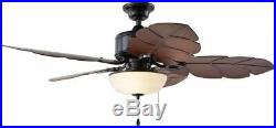Natural Iron Ceiling Fan Light Kit downrod Palm Cove 52 in. LED Indoor Outdoor