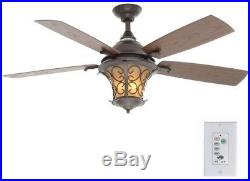 Natural Iron Ceiling Fan With Light Kit And Wall Control 52 In. Indoor/Outdoor