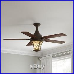 Natural Iron Ceiling Fan With Light Kit And Wall Control 52 In. Indoor/Outdoor