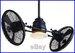 Nautical Oscillating Ceiling Fan Unique Dual Twin Cage Gyro Industrial Light Kit