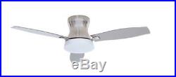 New 52 Brushed Nickel 3 Speed Silver Blade Ceiling Fan Light Kit Remote Control