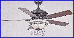 New 52 ORB oil rubbed bronze ceiling fan with a bowl light kit