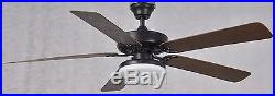 New 60 ORB oil rubbed bronze outdoor ceiling fan with bowl light kit, wet rated