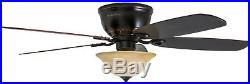 New Ceiling Fan 52-in Oil Rubbed Bronze Indoor Flush Mount Light Kit and Remote