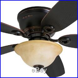 New Ceiling Fan 52-in Oil Rubbed Bronze Indoor Flush Mount Light Kit and Remote