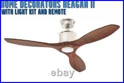 New Home Decorators Reagan II 52 Brushed Nickel Wood Blades W Light Kit Remote