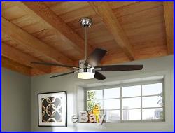 New Hunter Windemere Nickel Downrod Mount Ceiling Fan with Light Kit and Remote