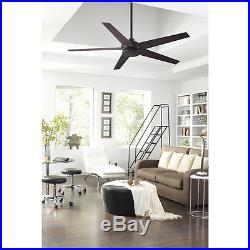 New Indoor Dark Bronze Ceiling Fan With Light Kit Remote Control Downrod Mount Set