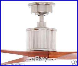 New Modern Wood 52 Brushed Nickel Ceiling Fan with LED Light and Remote Kit