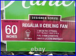 New, Regalia II 60-in Brushed Nickel LED Indoor Ceiling Fan with Light Kit