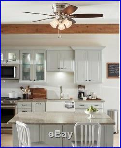 Oakhurst 52 In. Ceiling Fan LED Indoor Low Profile Brushed Nickel With Light Kit
