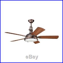 Oil Brushed Bronze Downrod/Close Mount Indoor Ceiling Fan Light Kit Remote New