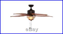 Oil Rubbed 56 Indoor Bronze Home Ceiling Fan 5 Blade with Bowl Light Kit