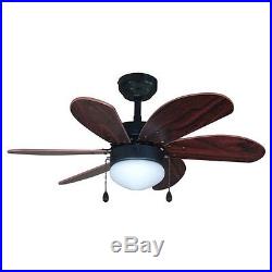 Oil Rubbed Bronze 30 Ceiling Fan with Light Kit #17-5227