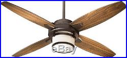 Oiled Bronze 52 Ceiling Fan With Light Kit And Wall Control