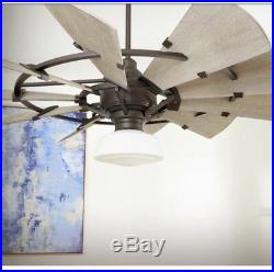 Oiled Bronze WINDMILL FAN 72 Indoor, Cage Light Kit & 72 Down Rod