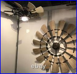 Oiled Bronze WINDMILL FAN Quorum 72 Windmill Indoor Fan And Cage Light Kit