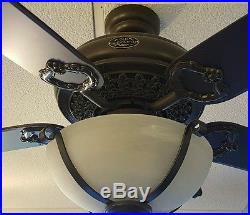 Old Jacksonville 52 Grandeur Ceiling Fan with Alabaster Scroll Bowl Light Kit