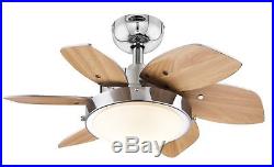 OpenBox Quince 24-Inch Chrome Indoor Ceiling Fan, Light Kit with Opal Frosted