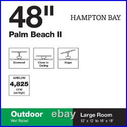 Palm Beach III 48 In. Ceiling Fan With Light Kit Led Indoor/Outdoor Natural Iron