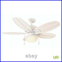 Palm Beach III 48 in. LED Indoor/Outdoor Matte White Ceiling Fan with Light Kit