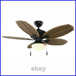 Palm Beach III 48 in. LED Indoor/Outdoor Natural Iron Ceiling Fan with Light Kit