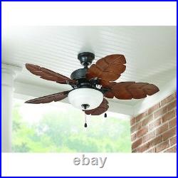 Palm Cove 44 in. Ceiling Fan Indoor Outdoor Reversible with LED Light Kit Downrod