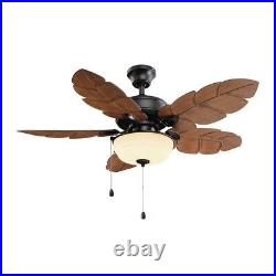 Palm Cove 44 in. Ceiling Fan Indoor Outdoor Reversible with LED Light Kit Downrod