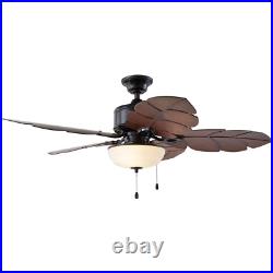 Palm Cove 52 In. Led Indoor/Outdoor Natural Iron Ceiling Fan With Light Kit