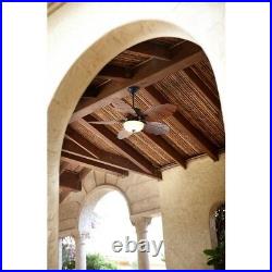 Palm Cove 52 in. Ceiling Fan Indoor Outdoor Reversible with LED Light Kit Downrod