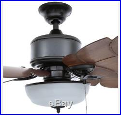 Palm Cove 52 in. LED Indoor/Outdoor Natural Iron Ceiling Fan with Light Kit