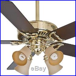 Panama Gallery Ceiling Fan with Light Kit 54 in. Indoor Bright Brass Casablanca