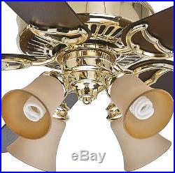 Panama Gallery Ceiling Fan with Light Kit 54 in. Indoor Bright Brass Casablanca